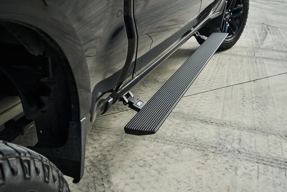 GM-4501 – BODY ARMOR Running Board, Powder Coated Black Aluminum With LED Light System Frame Body Mount Bolts With Wi...